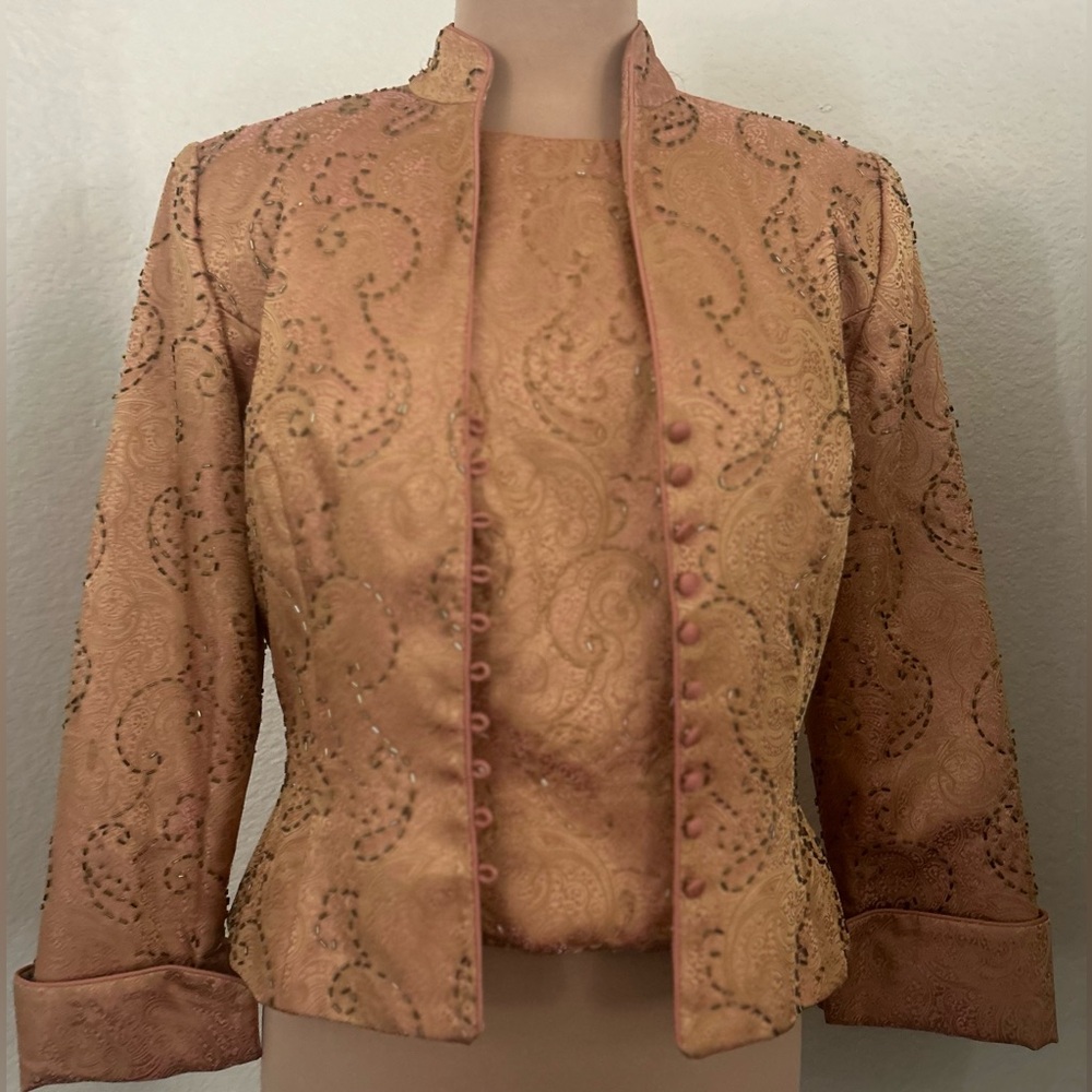 JS Collections Women's Embroidered Blazer Set